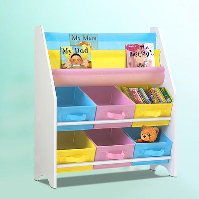 Kids Bookcase Childrens Bookshelf Toy Storage Organizer 2 Tiers Shelves - Brand New - Free Shipping