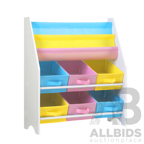 Kids Bookcase Childrens Bookshelf Toy Storage Organizer 2 Tiers Shelves - Brand New - Free Shipping