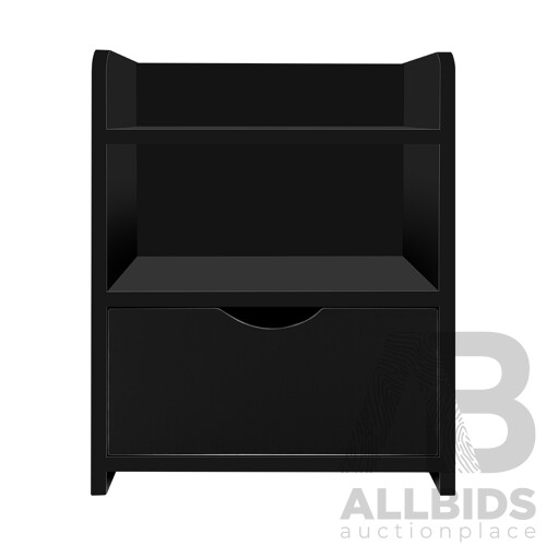 Bedside Table Drawer - Black - Free Shipping