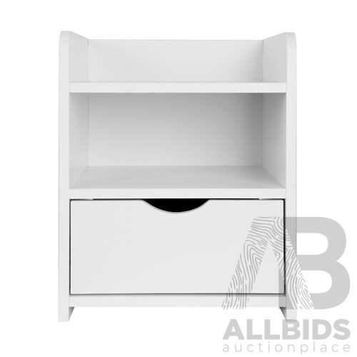 Bedside Table Drawer - White - Free Shipping