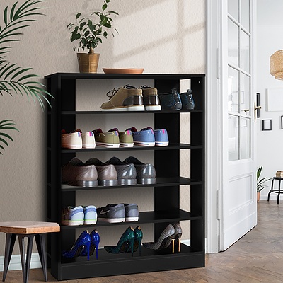 Shoe Cabinet Shoes Organiser Storage Rack 30 Pairs Black Shelf Wooden - Brand New - Free Shipping