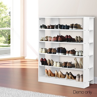 6-Tier Shoe Rack Cabinet - White - Free Shipping