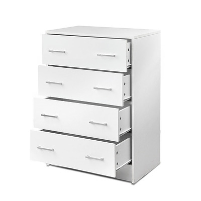 Artiss Tallboy 4 Drawers Storage Cabinet - White - Brand new - Free Shipping