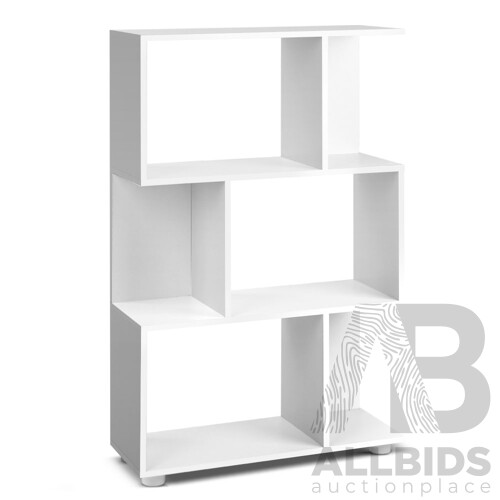 3 Tier Zig Zag Bookshelf - White - Brand New - Free Shipping