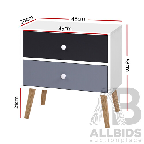 Bedside Tables Drawers Side Table Nightstand Lamp Side Storage Cabinet - Brand New - Free Shipping