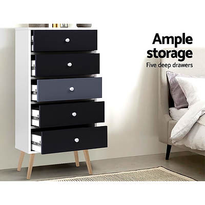 Chest of Drawers Dresser Table Tallboy Storage Cabinet Furniture Bedroom - Brand New - Free Shipping