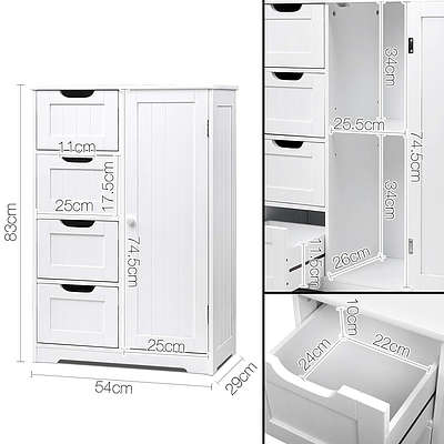 Bathroom Tallboy Storage Cabinet - White - Brand New - Free Shipping