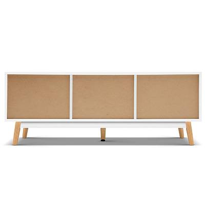 120cm Wooden Entertainment Unit - White & Wood - Free Shipping