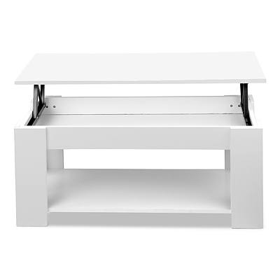 Lift Up Top Mechanical Coffee Table - White - Free Shipping