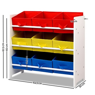 9 Bin Kids Wooden Storage Cabinet Bookshelf - Brand New - Free Shipping