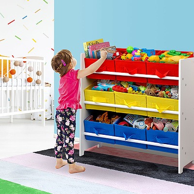 9 Bin Kids Wooden Storage Cabinet Bookshelf - Brand New - Free Shipping
