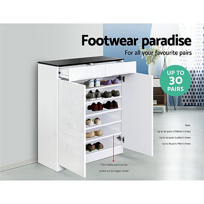High Gloss Shoe Cabinet Rack- Black & White - Brand New - Free Shipping