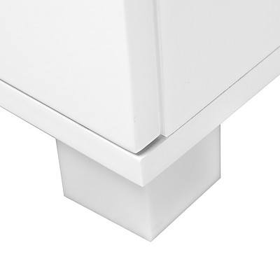 High Gloss Two Drawers Bedside Table White - Free Shipping