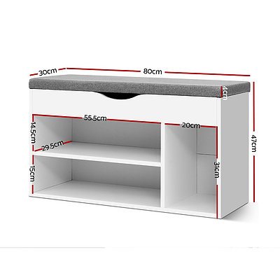 Shoe Cabinet Bench Shoes Organiser Storage Rack Shelf White Cupboard Box - Brand New - Free Shipping