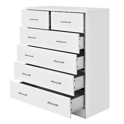 Tallboy 6 Drawers Storage Cabinet White - Brand New - Free Shipping