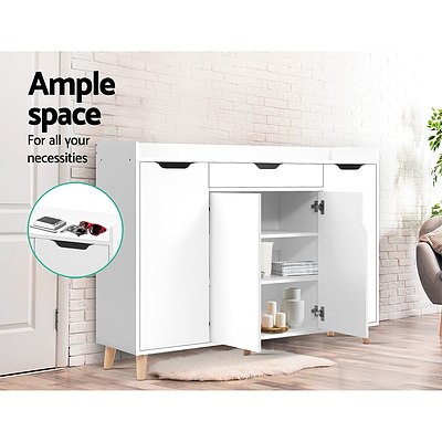 Shoe Cabinet Shoes Storage Rack 120cm Organiser White Drawer Cupboard - Brand New - Free Shipping