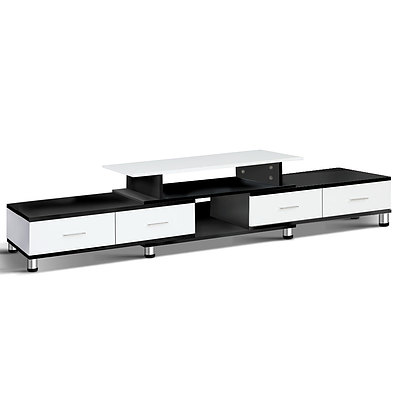 TV Cabinet Entertainment Unit Stand Wooden 160CM To 220CM Storage Drawers Black White - Brand New - Free Shipping