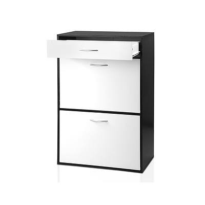 6 Tier Shoe Cabinet 30 Pairs - Black & White - Free Shipping