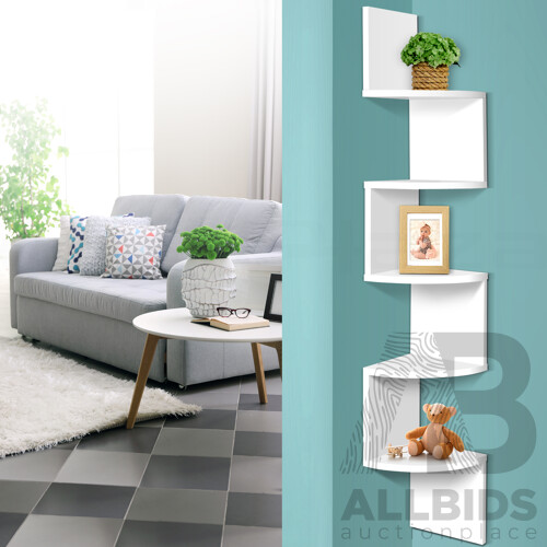 5 Tier Corner Wall Shelf - White - Brand New - Free Shipping