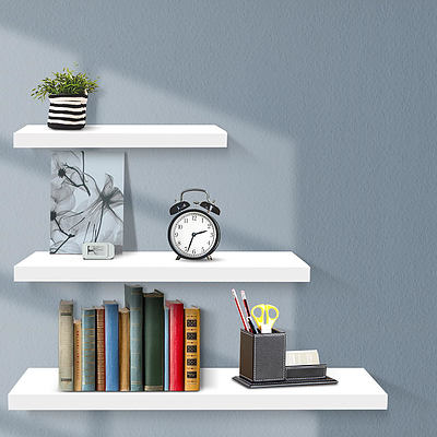 Artiss 3 Piece Floating Wall Shelves - White - Brand New - Free Shipping