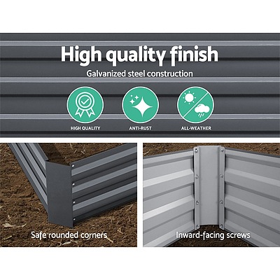 Galvanised Steel Raised Garden Bed Instant Planter 210 x 90 Aluminium - Brand New - Free Shipping