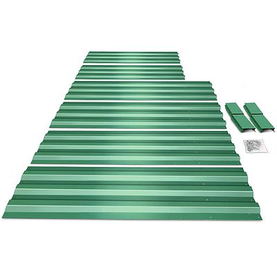 Set of 2 210cm x 90cm Raised Garden Bed - Green