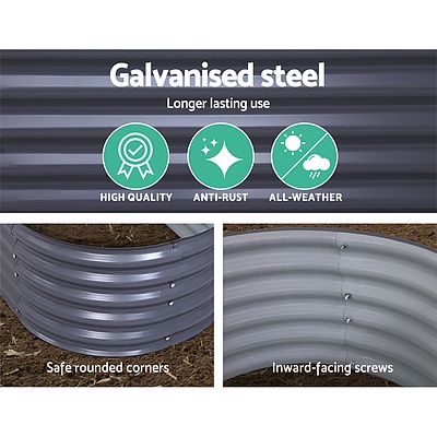 320X80X42CM Galvanised Raised Garden Bed Steel Instant Planter - Brand New - Free Shipping