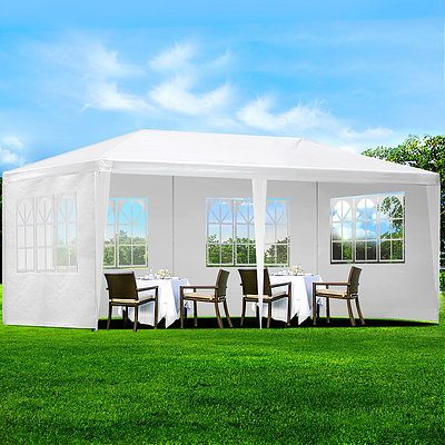 Gazebo 3x6m Outdoor Marquee Side Wall Party Wedding Tent Camping White 4 Panel - Brand New - Free Shipping
