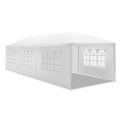 Gazebo 3x9m Outdoor Marquee side Wall Gazebos Tent Canopy Camping White 5 Panel - Brand New - Free Shipping
