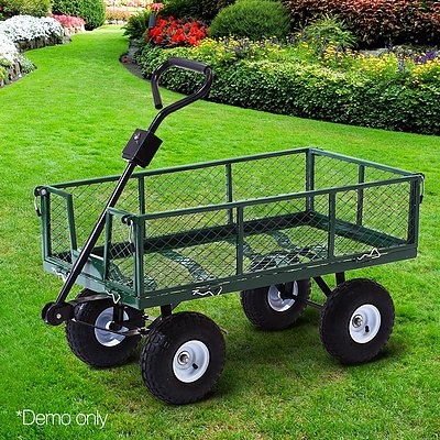Mesh Garden Steel Cart - Green - Free Shipping