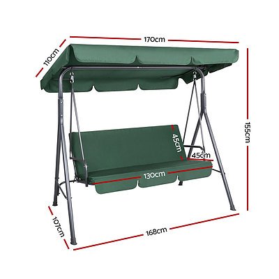 Outdoor Swing Chair Hammock 3 Seater Garden Canopy Bench Seat Backyard - Brand New - Free Shipping