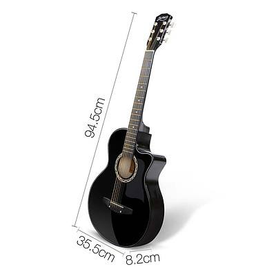 38 Inch Wooden Acoustic Guitar Black - Brand New - Free Shipping