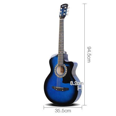 38 Inch Wooden Acoustic Guitar Set - Blue - Free Shipping