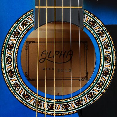 38 Inch Wooden Acoustic Guitar Set - Blue - Free Shipping