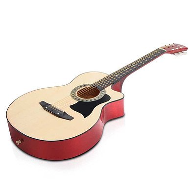 38 Inch Wooden Acoustic Guitar Natural - Brand New