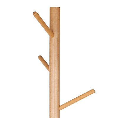 Wooden Clothes Stand with 6 Hooks - Beige - Brand New - Free Shipping