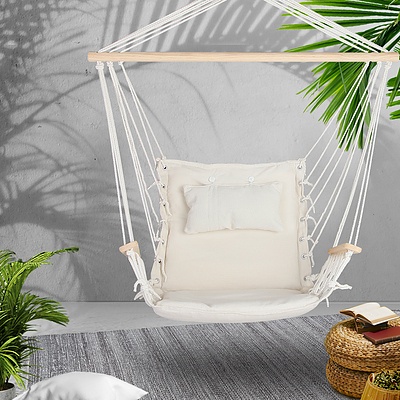 Gardeon Hammock Hanging Swing Chair - Cream - Brand New - Free Shipping