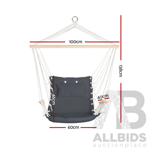 Gardeon Hammock Hanging Swing Chair - Grey - Brand New - Free Shipping