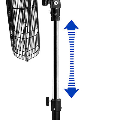 Adjustable Industrial Standing Fan - Black