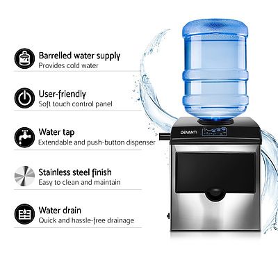 2 in 1 Portable Commercial Ice Cube Maker Machine Water Dispenser - Brand New - Free Shipping