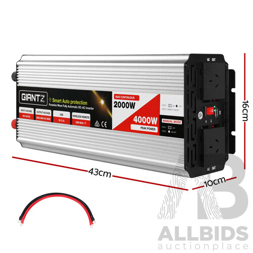 2000W/4000W Pure Sine Wave Power Inverter - Free Shipping