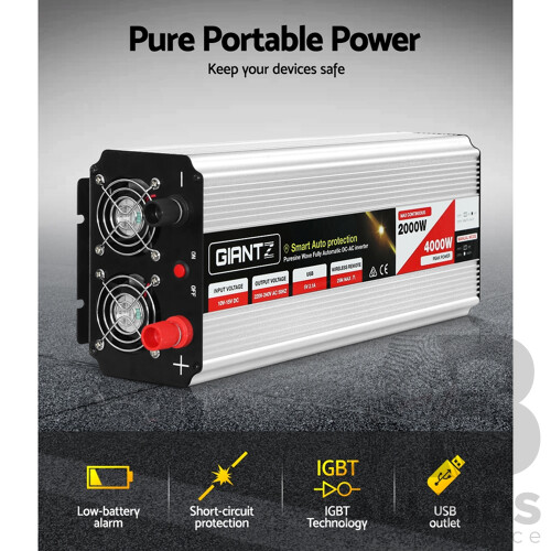 2000W/4000W Pure Sine Wave Power Inverter - Free Shipping