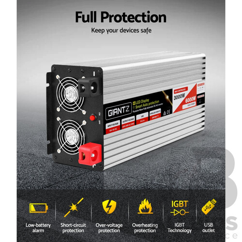 3000W/6000W Pure Sine Wave Power Inverter - Free Shipping