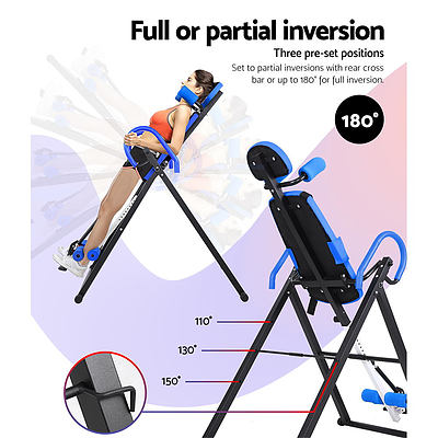 Everfit Gravity Inversion Table Foldable Stretcher Inverter Home Gym Fitness - Brand New - Free Shipping