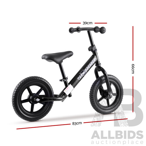 Kids Balance Bike Ride On Toys Push Bicycle Wheels Toddler Baby 12" Bikes Black - Brand New - Free Shipping