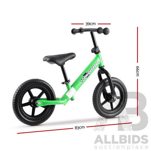 Kids Balance Bike Ride On Toys Puch Bicycle Wheels Toddler Baby 12" Bikes Green - Brand New - Free Shipping