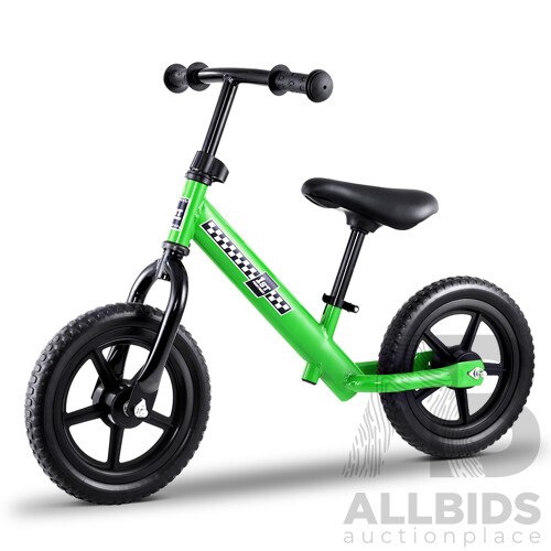 Kids Balance Bike Ride On Toys Push Bicycle Wheels Toddler Baby 12" Bikes Green - Brand New - Free Shipping