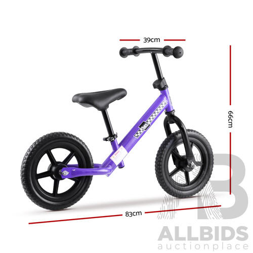 Kids Balance Bike Ride On Toys Puch Bicycle Wheels Toddler Baby 12" Bikes Purple - Brand New - Free Shipping