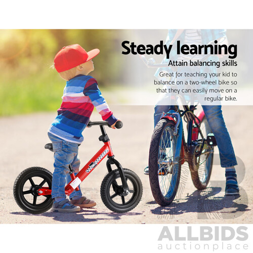 Kids Balance Bike Ride On Toys Push Bicycle Wheels Toddler Baby 12" Bikes Red - Brand New - Free Shipping