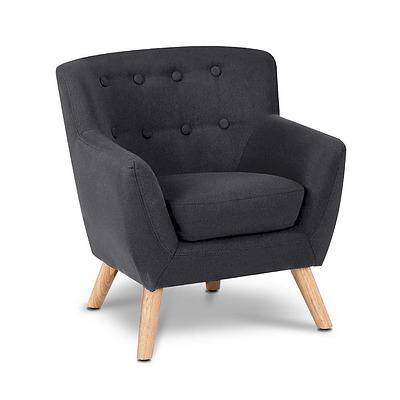 Kid's Fabric Accent Arm Chair - Black - Free Shipping